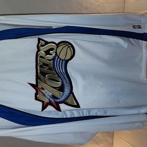 Mens Vintage Reebok Philadelphia 76ers Warm Up Jacket (Iverson Era)